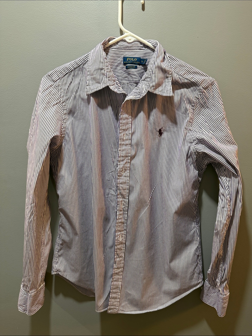 Polo by Ralph Lauren apurple & White Striped Button-Up Shirt